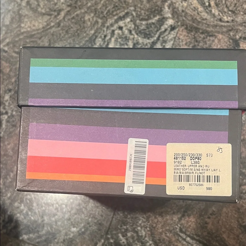 Gucci Multicolor Striped Shoe Box Rainbow Men’s Shoe Box LIMITED EDITION